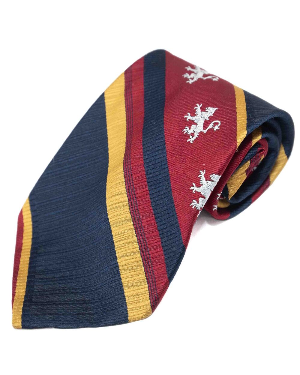 Vintage Retro Red Gold Navy Blue Lion 60's 70's Necktie Neck Tie